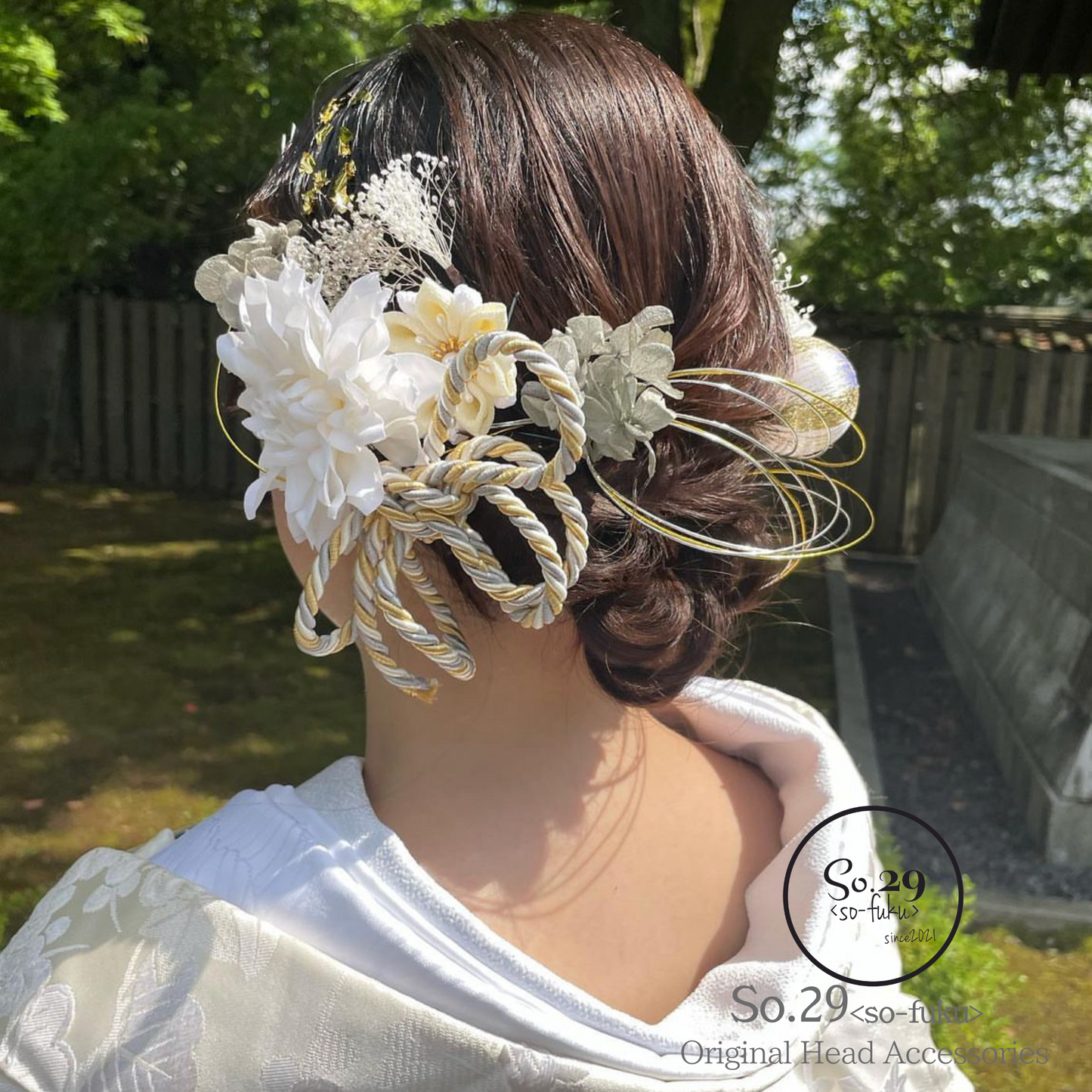 【No.63】ダリアと紫陽花のヘッドドレス