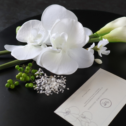 No.230｜カラーリリーと胡蝶蘭の髪飾り（白）｜白無垢・色打掛・結婚式に