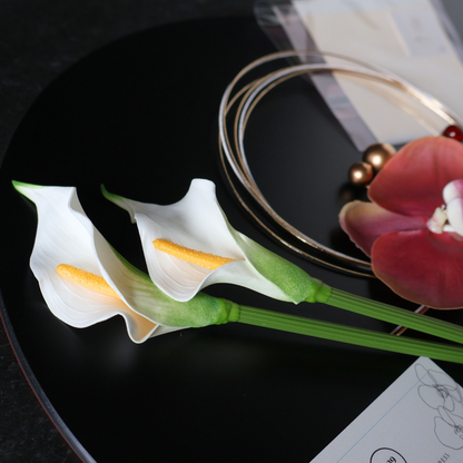 No.235｜カラーリリーと胡蝶蘭の髪飾り（オレンジ）｜結婚式・成人式・卒業式に