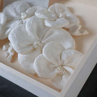 絹花〈きぬばな〉銀霞 7点セット｜白無垢・色打掛・成人式の和装髪飾り No.258