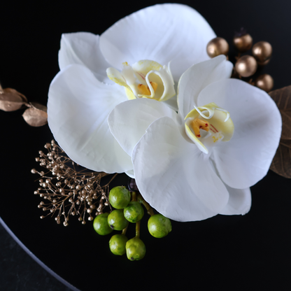 No.177｜胡蝶蘭とベリーの髪飾り（グリーン）｜白無垢・色打掛・結婚式に