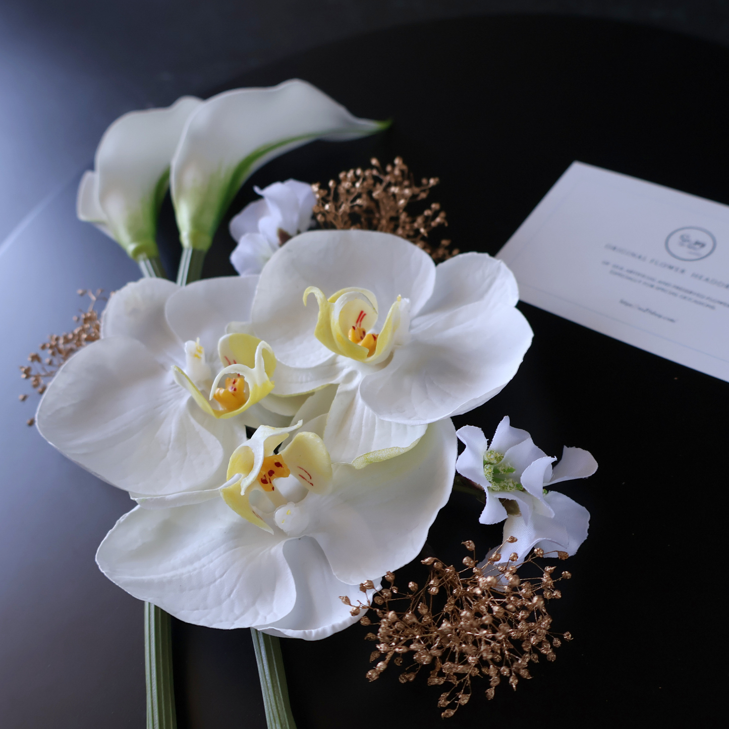 No.234｜《人気作リニューアル版》カラーリリーと胡蝶蘭の髪飾り（白）｜白無垢・色打掛・結婚式に