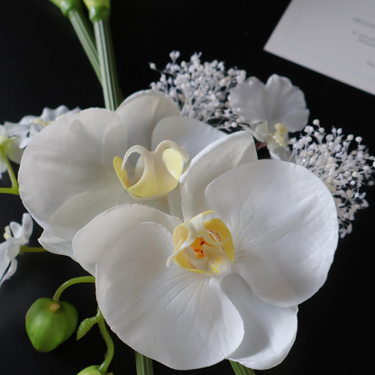 No.251｜カラーリリーと胡蝶蘭の髪飾り（白）｜白無垢・色打掛・結婚式に