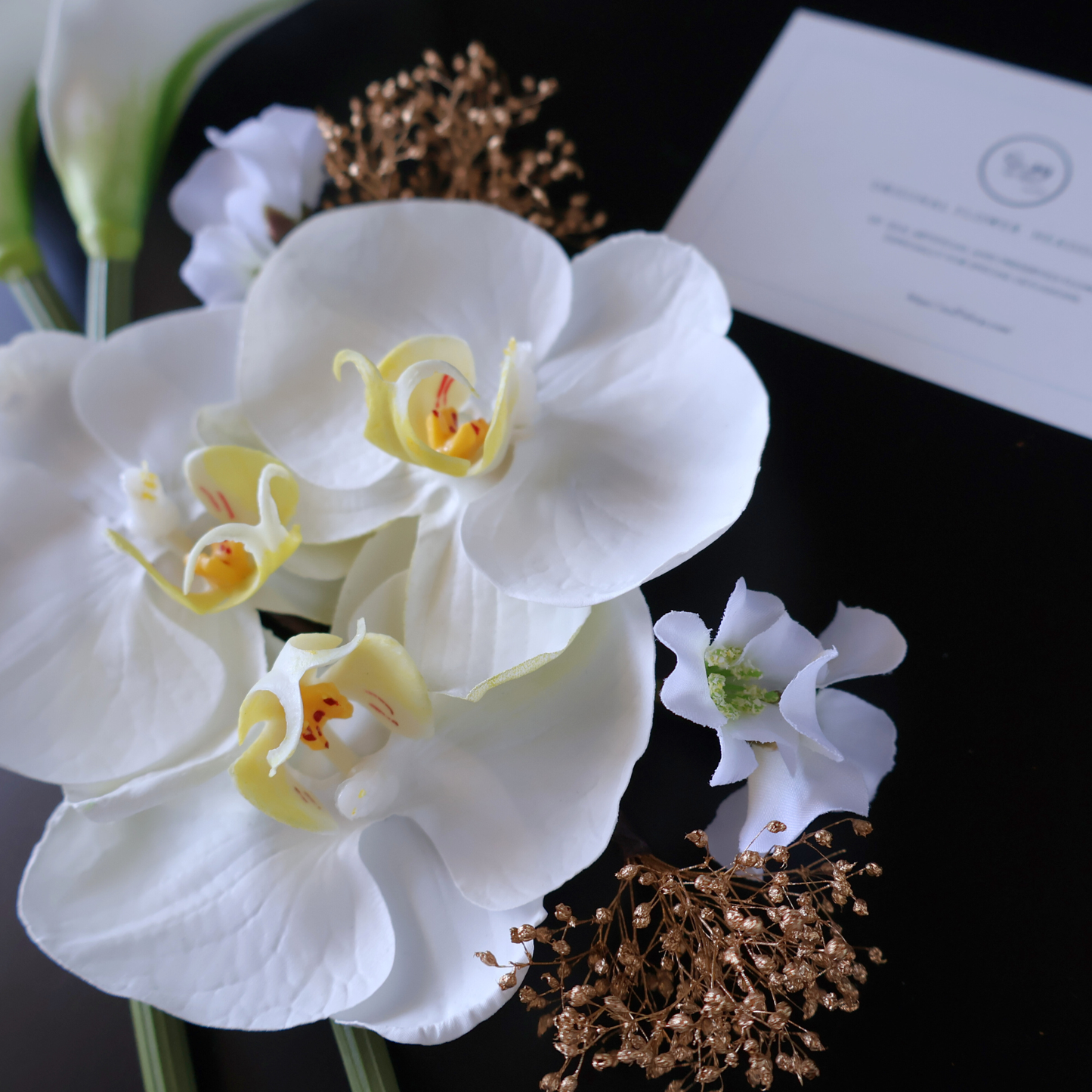 No.234｜《人気作リニューアル版》カラーリリーと胡蝶蘭の髪飾り（白）｜白無垢・色打掛・結婚式に