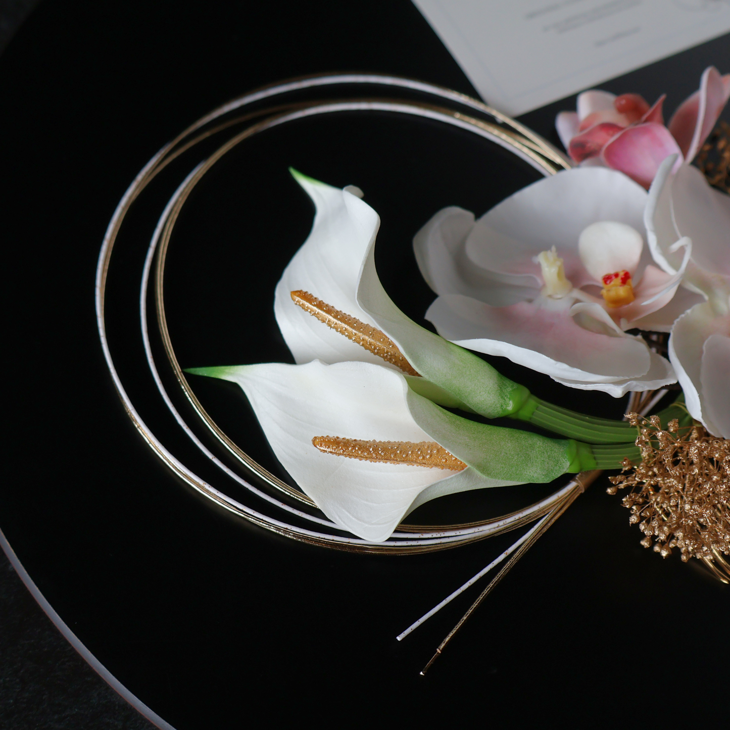 No.245｜カラーリリーと胡蝶蘭の髪飾り（ピンク）｜白無垢・色打掛・結婚式に