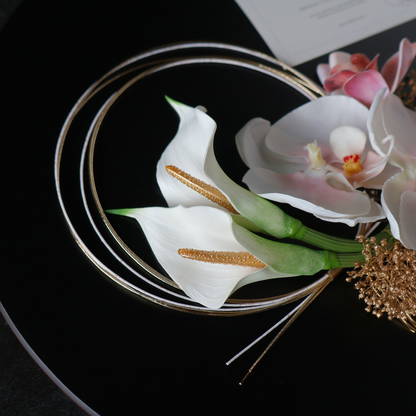 No.245｜カラーリリーと胡蝶蘭の髪飾り（ピンク）｜白無垢・色打掛・結婚式に