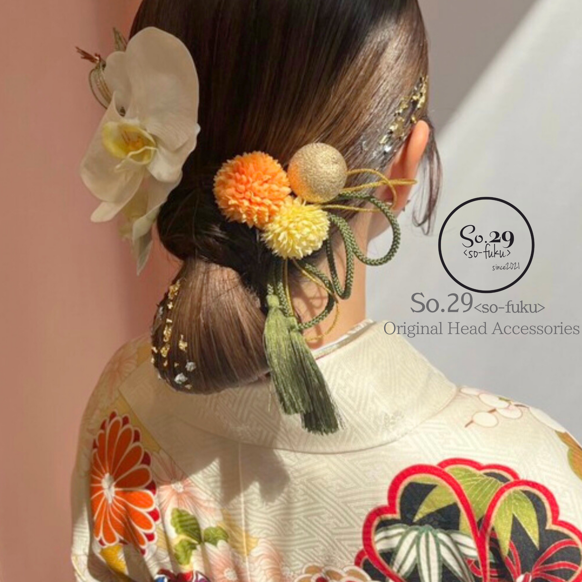 鶴の水引と胡蝶蘭の美しいヘッドドレス(大きめの蘭) 結婚式や 鶴の水引と胡蝶蘭の美しいヘッドドレス(大きめの蘭) 結婚式や