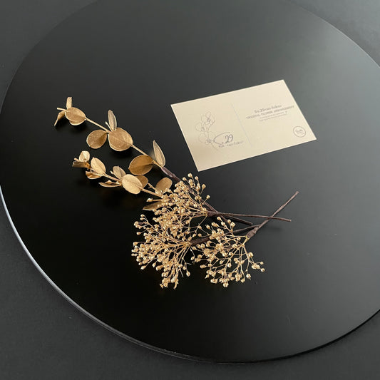 【追加オプション】かすみ草_Gold 3本&ユーカリ_Gold 2本